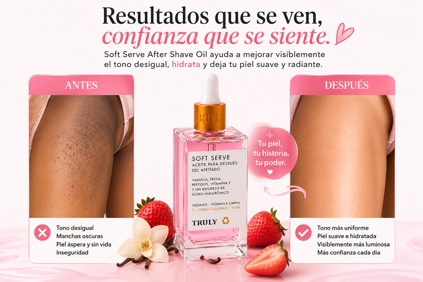 Truly Beauty aceite aclarante post afeitado.