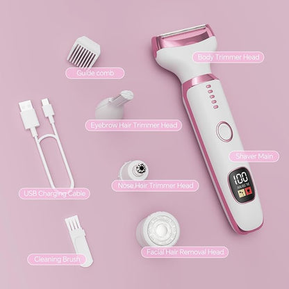 Depiladora Eléctrica 4 en 1 para Mujer | Recargable por USB-C,