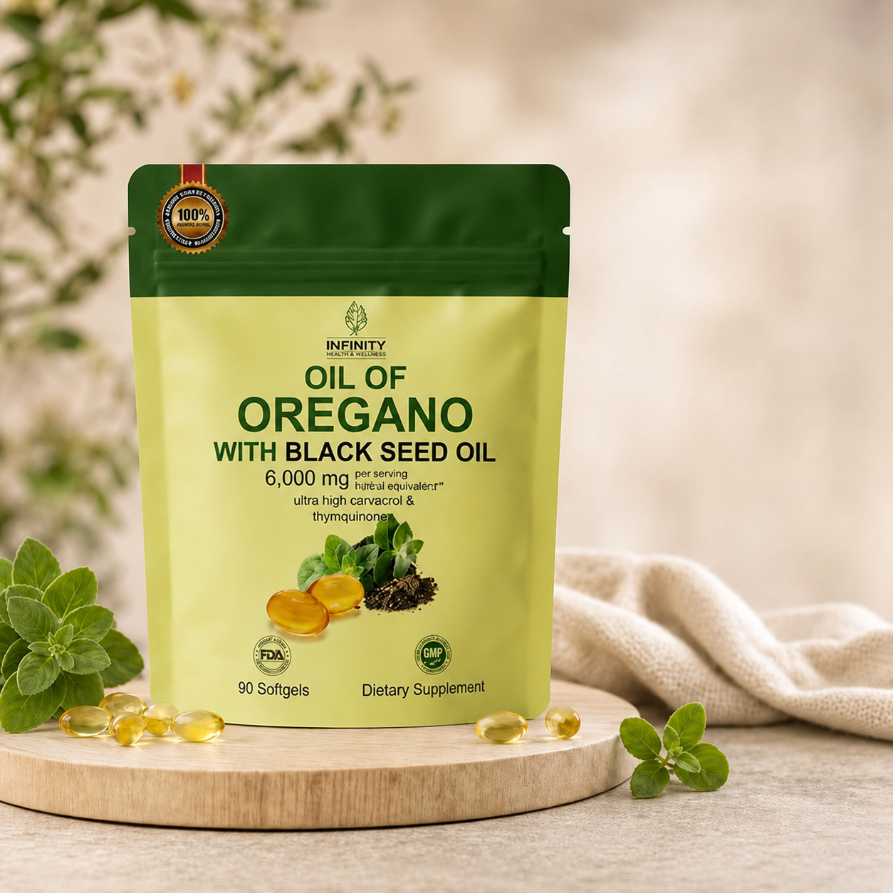 Aceite de Orégano con Aceite de Semilla Negra